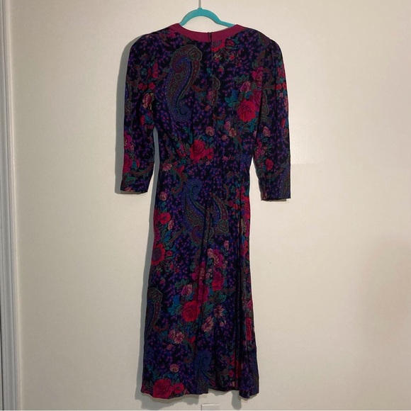 Vintage Plaza South Floral Paisley Dress | Size 2 | Golden Girls | 80s Ladies - Picture 2 of 10